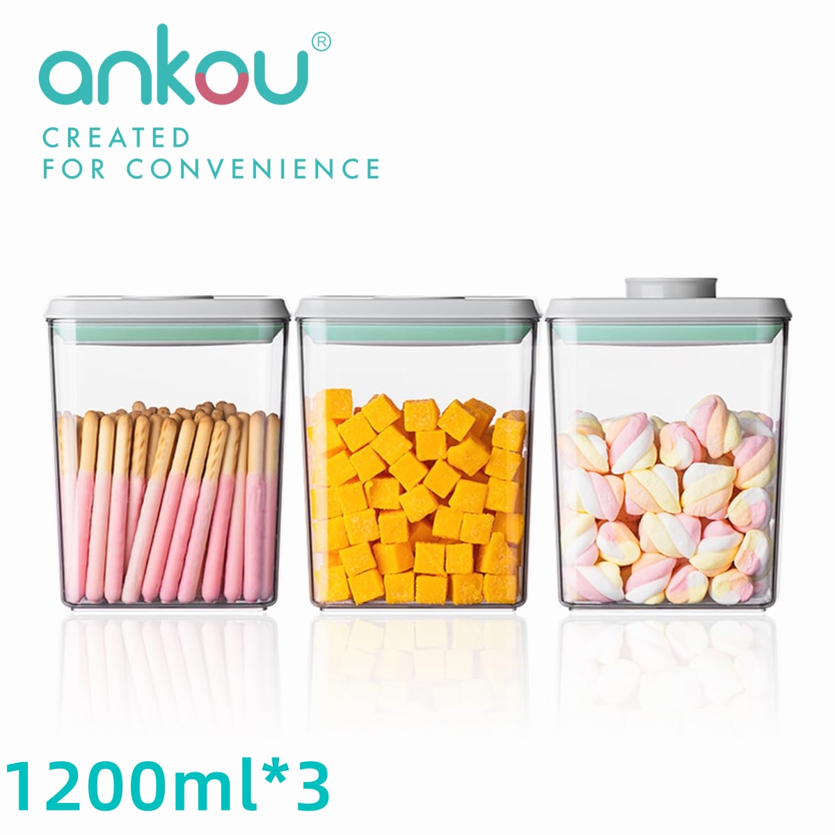 Kitchen Gadgets Organizer - Ankou 3Pcs 1.2L Pop Airtight Food
