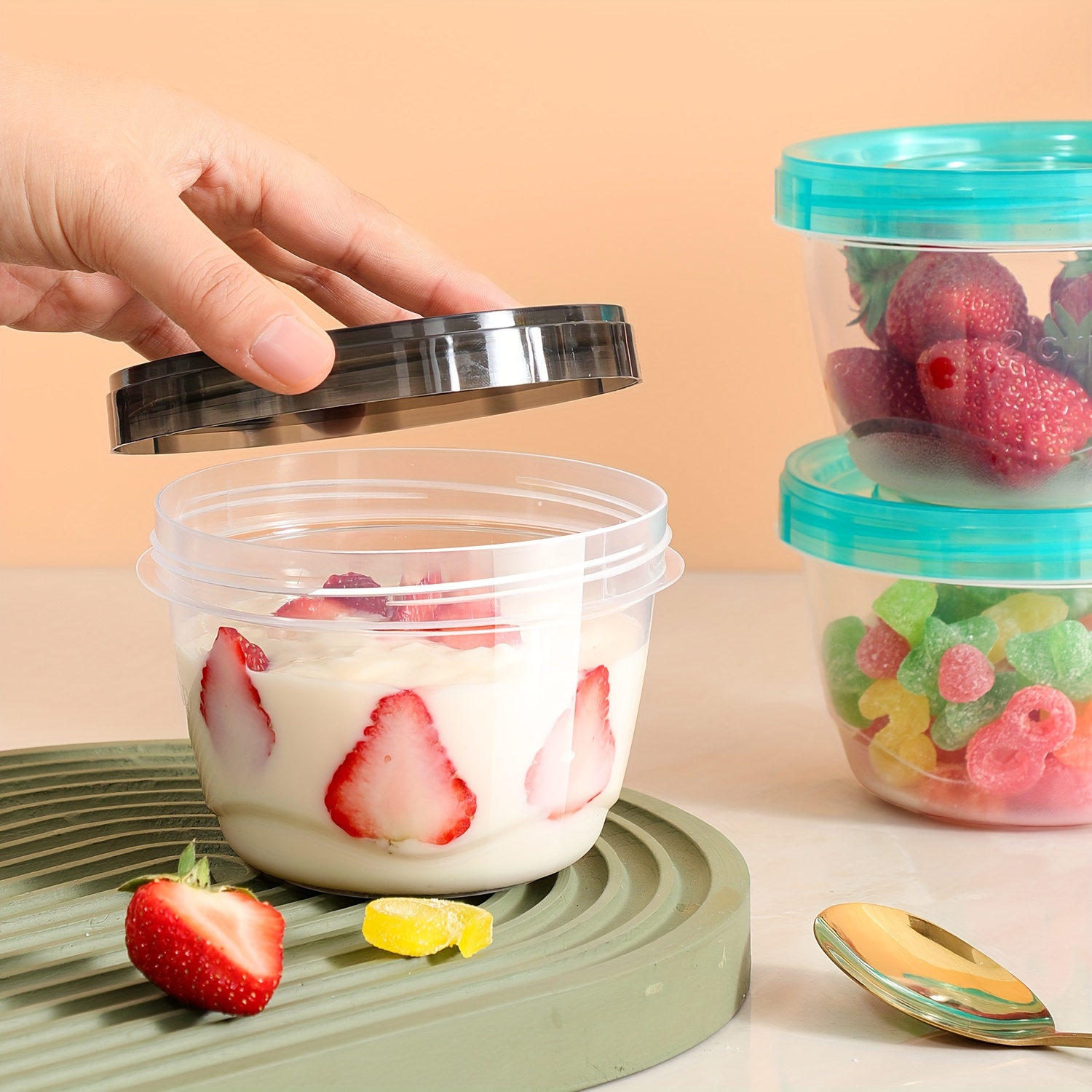 Kitchen Gadgets Organizer - 2 Transparent Sealed Food Storage Containers