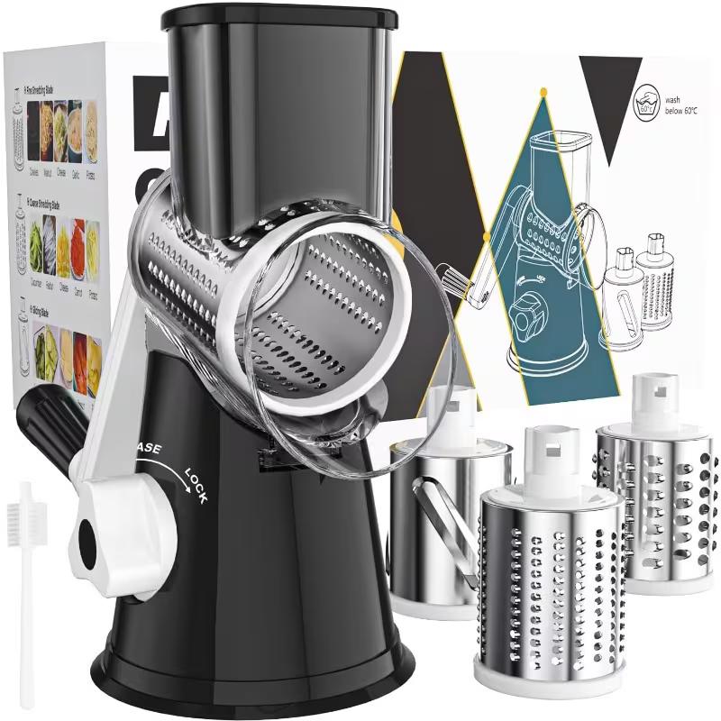 Cheese Grater Box - Stainless Steel Rotary Drum Grater –