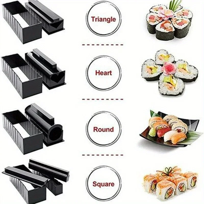 2026 10Pcs DIY Sushi Mold Kit  - Korean Kitchen Gadgets ulasan dan harga