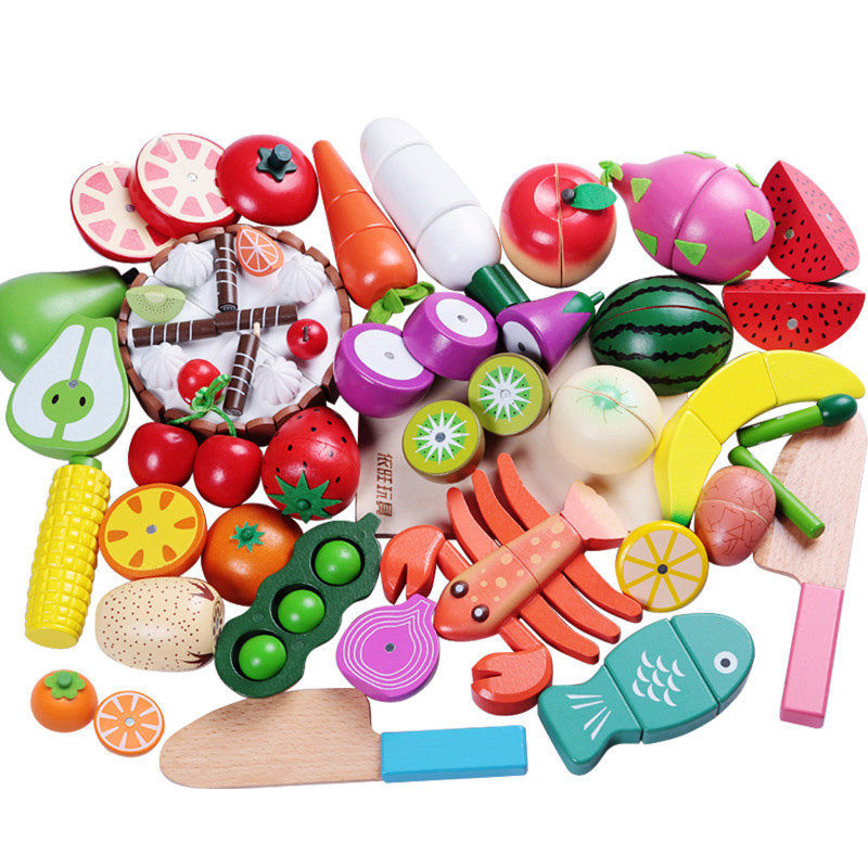 1PCS Wooden Toy Magnetic Cutti - Kitchen Gadgets Kids ulasan dan harga