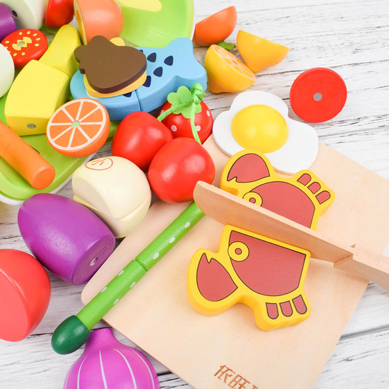 1PCS Wooden Toy Magnetic Cutti - Kitchen Gadgets Kids ulasan dan harga
