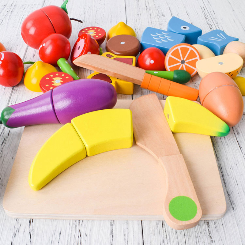 1PCS Wooden Toy Magnetic Cutti - Kitchen Gadgets Kids ulasan dan harga