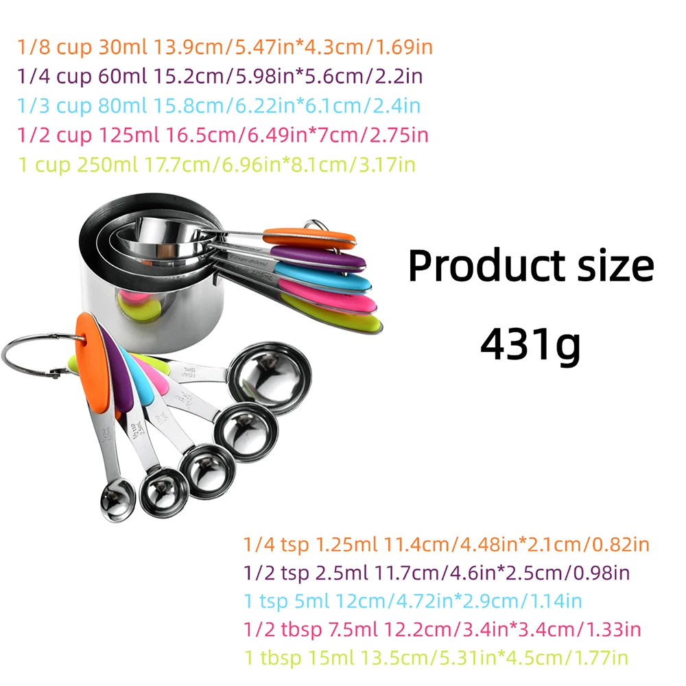5/10Pcs Stainless Steel Measur - Kitchen Gadgets You Need ulasan dan harga