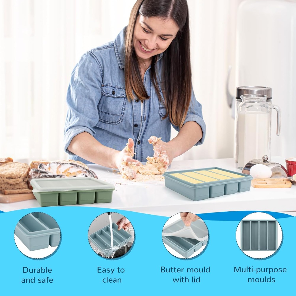 Silicone Freezer Trays with Li - Kitchen Gadgets Store ulasan dan harga