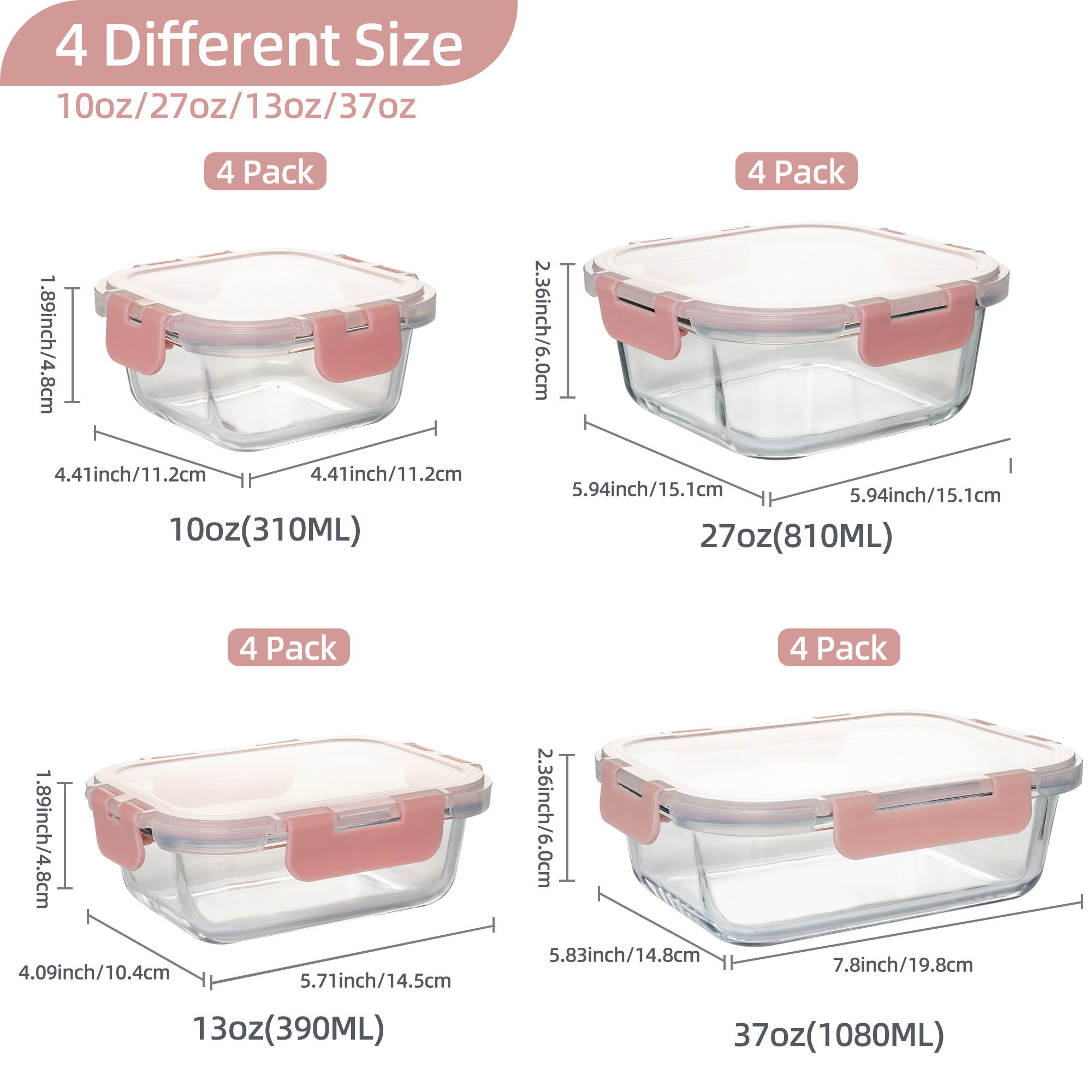 16-Piece Glass Food Storage Co - Kitchen Gadgets Organizer ulasan dan harga