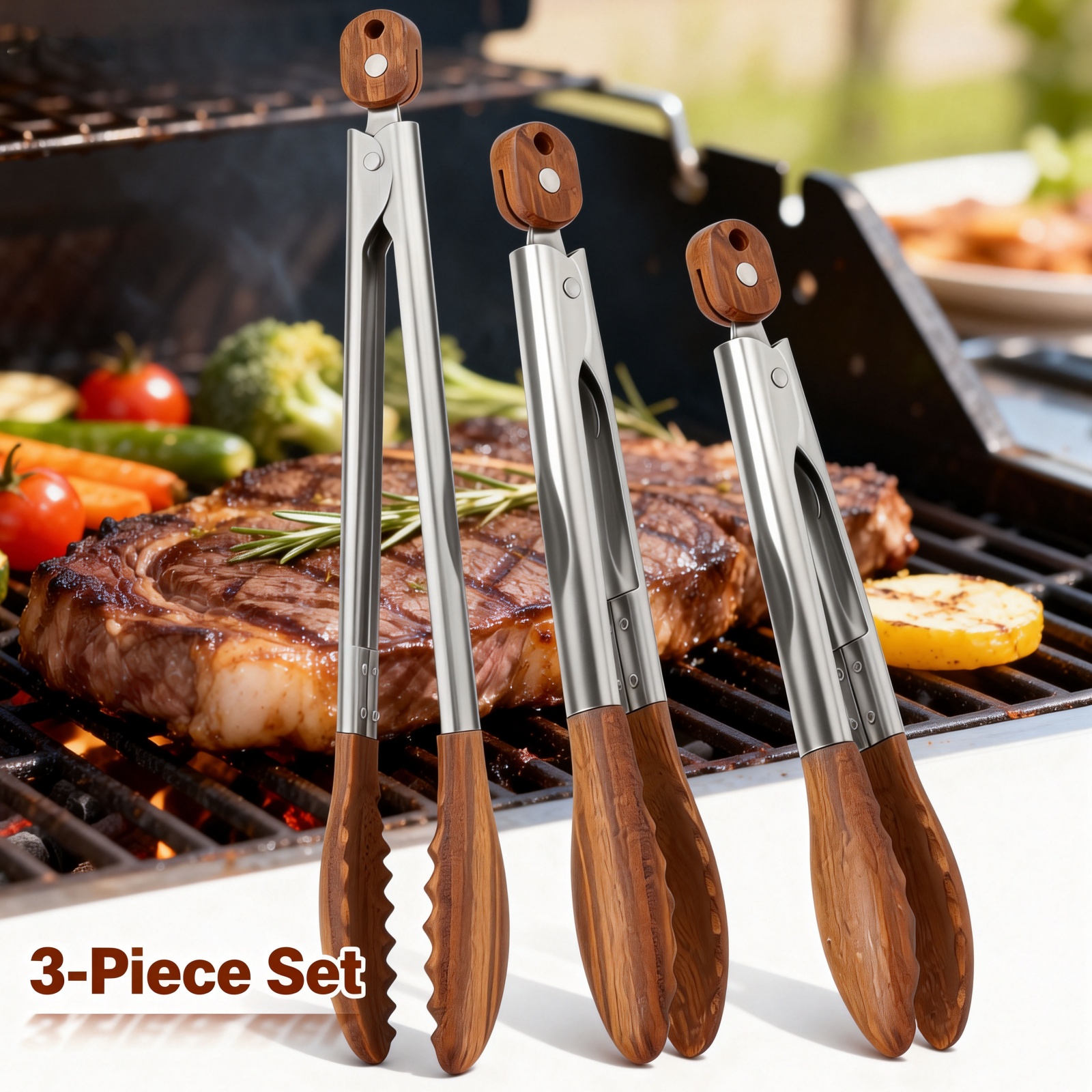 2/3 Pcs Food Tongs Walnut Wood - Kitchen Gadgets You Need ulasan dan harga