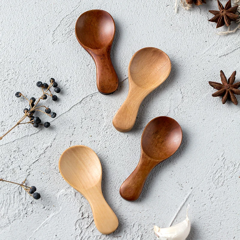 4Pcs Mini Wooden Spoons Small  - Kitchen Gadgets Kids ulasan dan harga