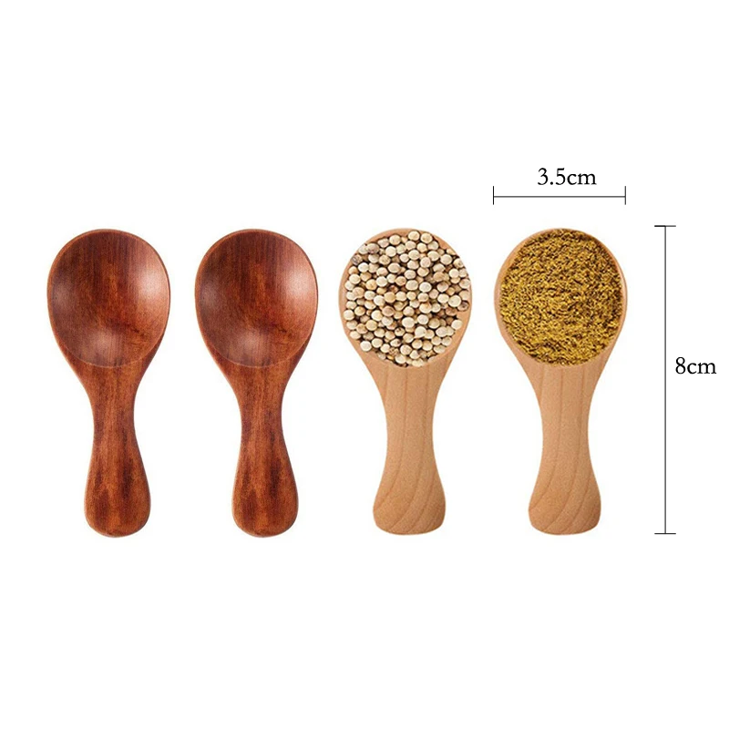 4Pcs Mini Wooden Spoons Small  - Kitchen Gadgets Kids ulasan dan harga