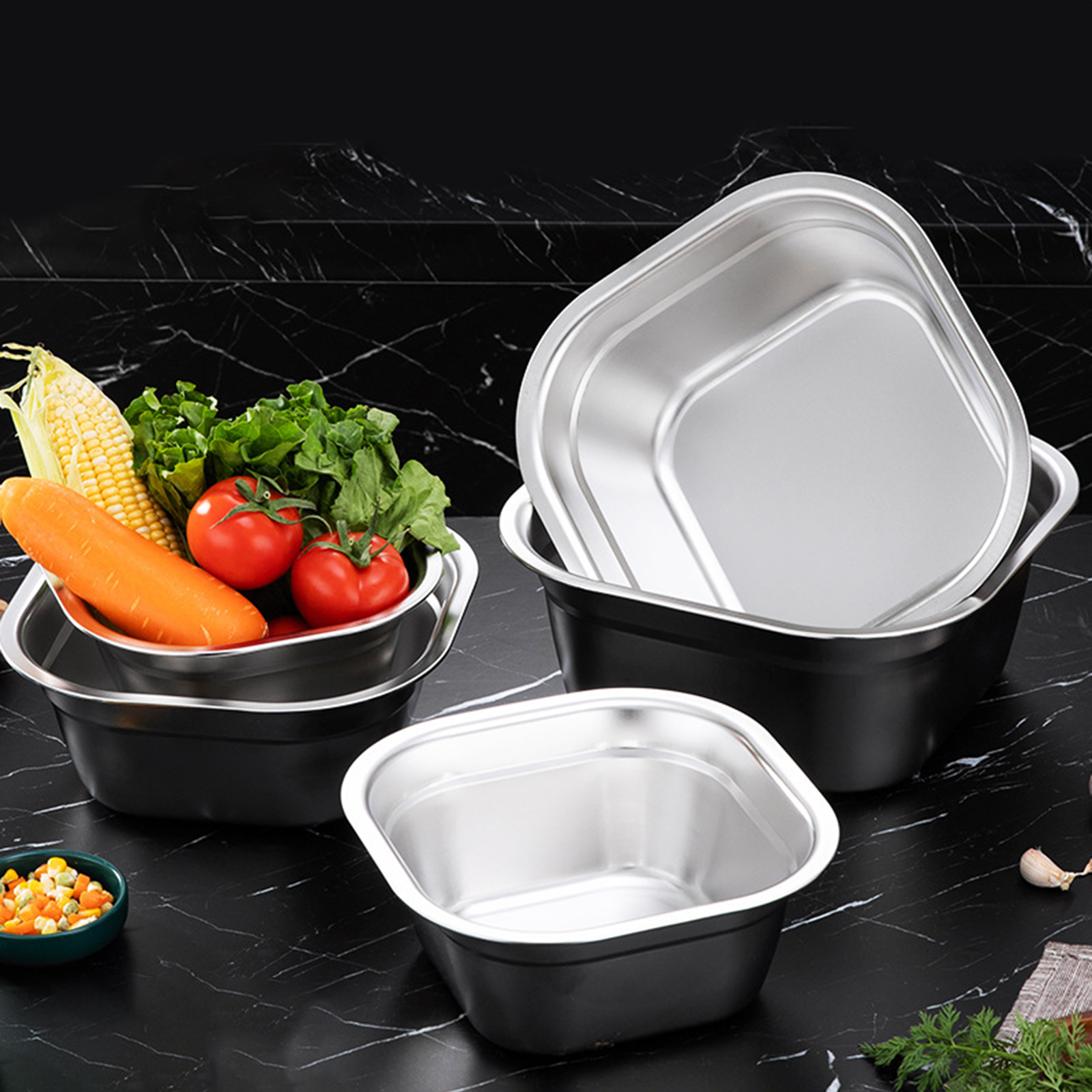 Stainless Steel Square Basin V - Kitchen Gadgets Organizer ulasan dan harga