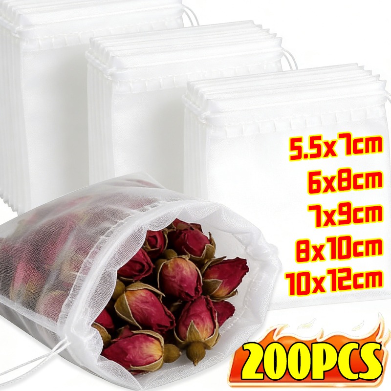 200/50Pcs Nylon Tea Bags Small - Kitchen Gadgets You Need ulasan dan harga