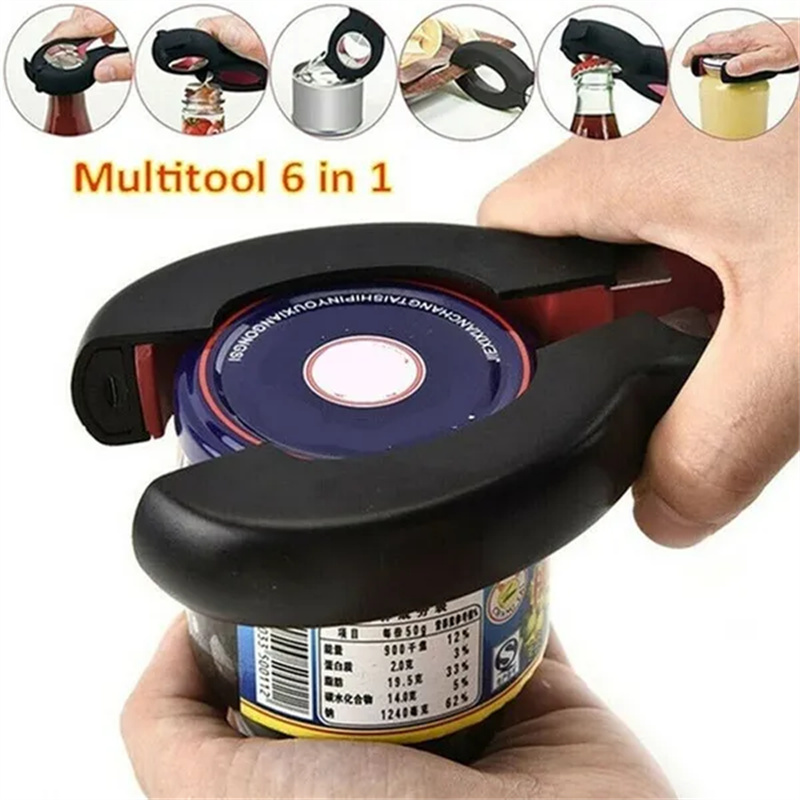 6 In 1 Bottle Opener Multifunc - Kitchen Gadgets Jar Openers ulasan dan harga