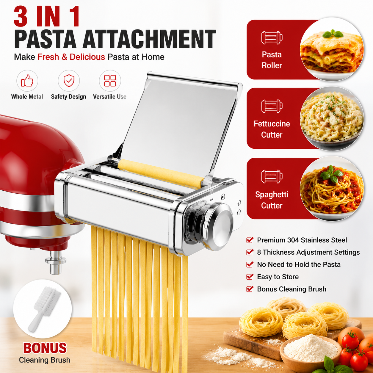 Gvode 3 in 1 Pasta Attachment  - Kitchen Gadgets Mixer ulasan dan harga