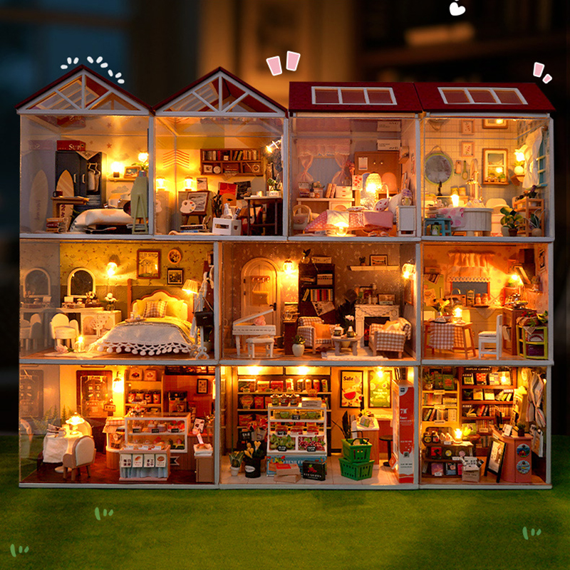 DIY Wooden Dollhouse Mini Bedr - Kitchen Gadgets Kids ulasan dan harga