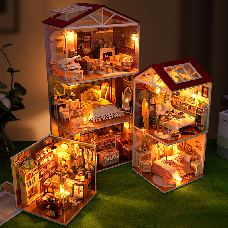 DIY Wooden Dollhouse Mini Bedr - Kitchen Gadgets Kids ulasan dan harga