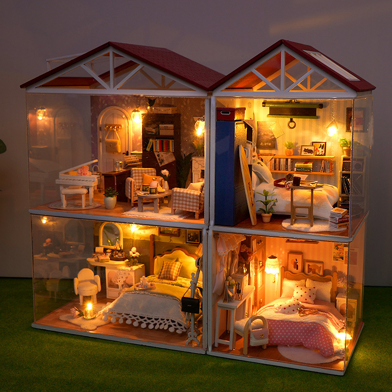 DIY Wooden Dollhouse Mini Bedr - Kitchen Gadgets Kids ulasan dan harga